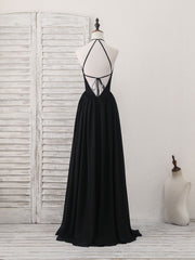 Prom Dress Purple, Black V Neck Chiffon Lace Long Prom Dress Black Evening Dress