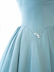 Bridesmaid Dress Lavender, Blue Long Beaded Prom Dresses, Long Blue Beaded Formal Evening Dresses