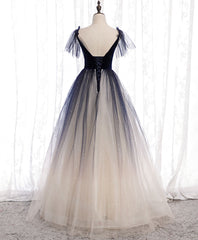 Prom Dresses Princess, Blue Tulle Long Prom Dress Blue Tulle Formal Dress
