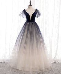 Prom Dresses Uk, Blue Tulle Long Prom Dress Blue Tulle Formal Dress