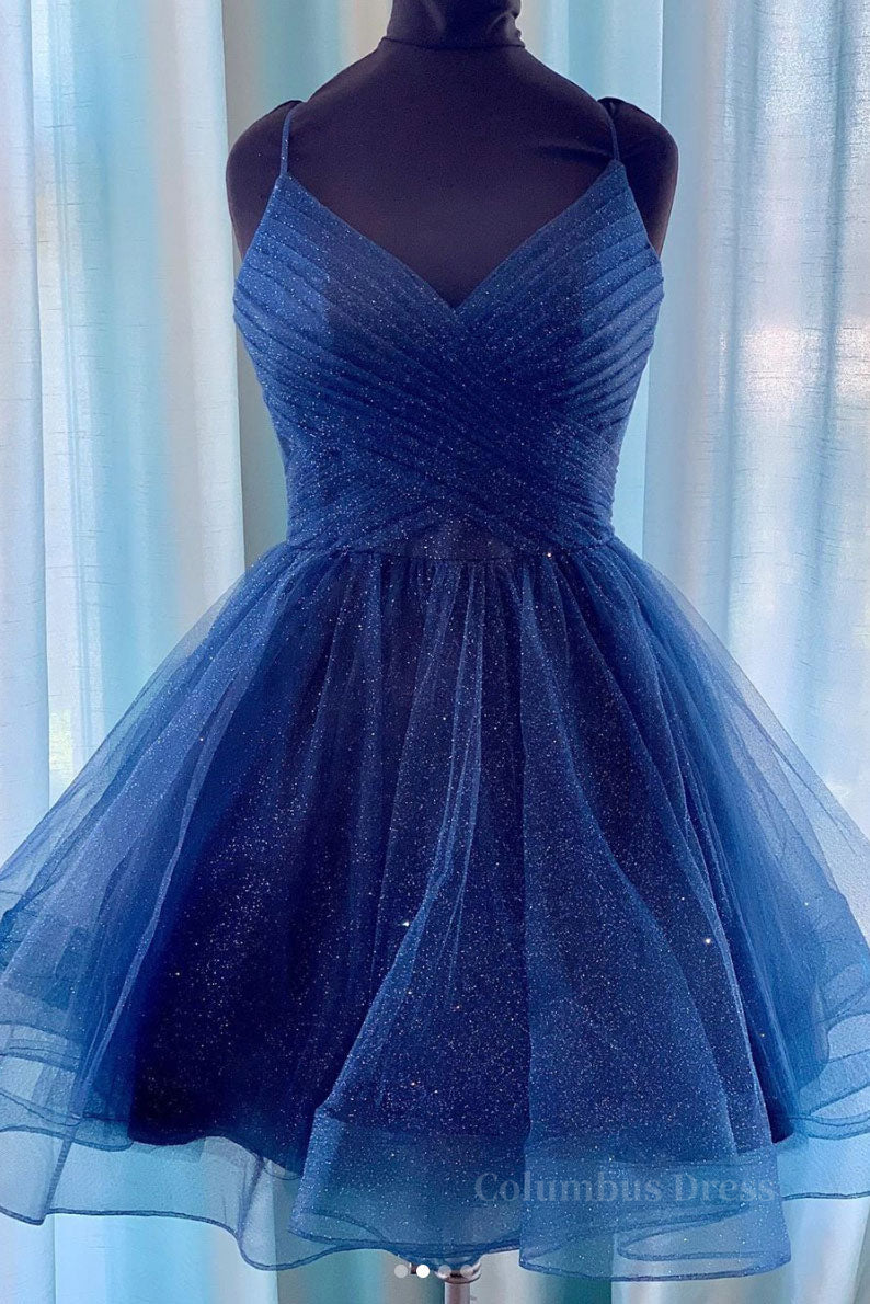 Homecomming Dresses Blue, Blue tulle short prom dress blue tulle homecoming dress