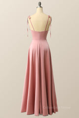 Bridesmaid Dress Colors, Blush Pink A-line Full Length Long Prom Dress