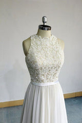 Wedding Dress With Corset, Eye-catching Lace Chiffon A-line Wedding Dress