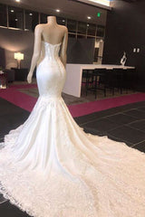 Wedding Dress For, Luxury Sweetheart Appliques Mermaid Wedding Dress