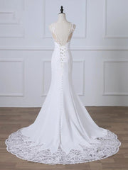 Wedding Dresses Sale, Precious Spaghetti Strap Lace Mermaid Wedding Dress