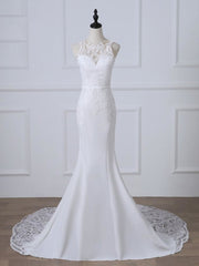 Wedding Dress Inspo, Precious Spaghetti Strap Lace Mermaid Wedding Dress