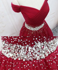 Prom Dresses Sweetheart, Burgundy Tulle Sequin Short Prom Dress, Burgundy Homecoming Dress
