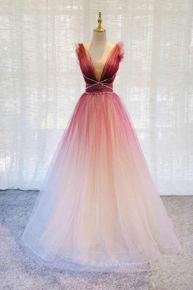 Homecoming Dresses Silk, Burgundy v neck tulle sequin long prom dress burgundy evening dress