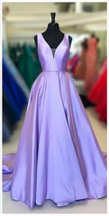 Rochie simplă de rochie de bal din satin violet, rochie formală violet, rochie de petrecere a școlii de absolvire