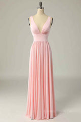 Party Dress Codes, Candy Pink A-line Illusion Lace Cap Sleeves Chiffon Long Prom Dress