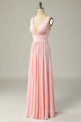 Party Dress Code, Candy Pink A-line Illusion Lace Cap Sleeves Chiffon Long Prom Dress