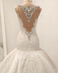 Wedding Dress Trains, Cap Sleeves Sparkle Diamond Fit and Flare Wedding Dresses Online