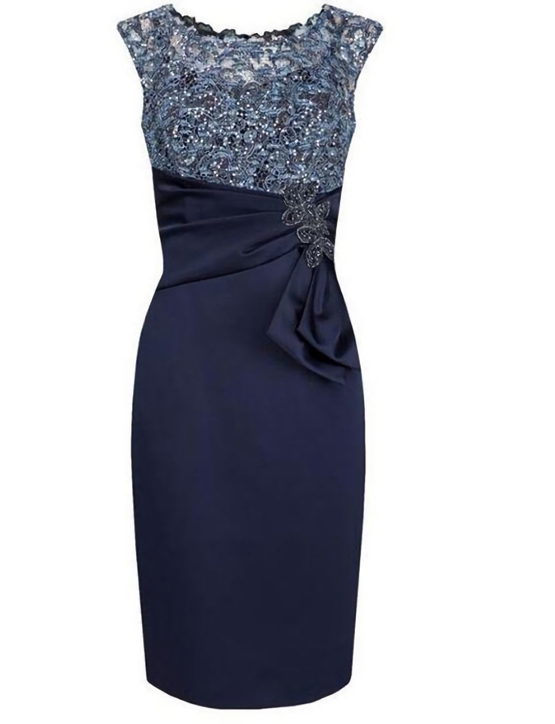 Evening Dresses 3 10 Sleeve, Navy Blue Mother Of The Bride Dresses, With Lace Prom Dress