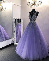 Short Black Dress, Amazing V Neck Beading Lavender Ball Gown Puffy Girls Sweet Quinceanera Dresses, Prom Gown