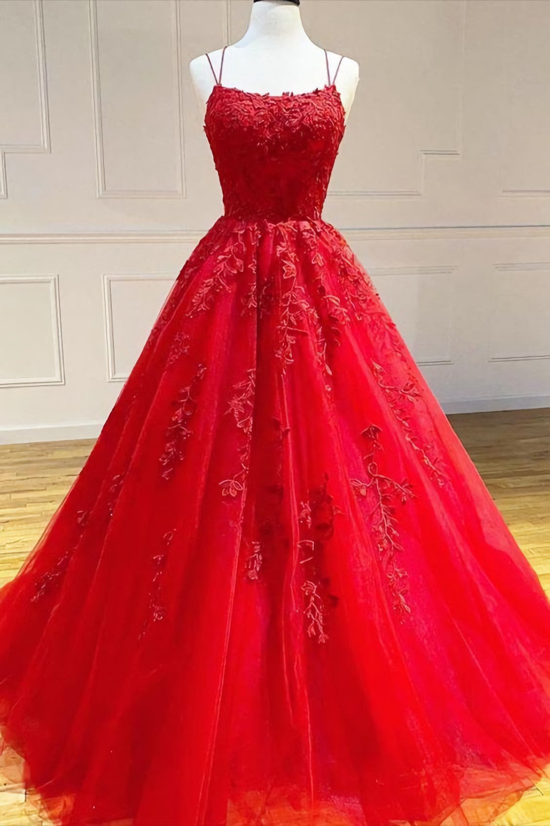 Homecomming Dress Black, 2024 A Line Red Lace Long Prom Gown Ball Gown Sweet 16 Dress