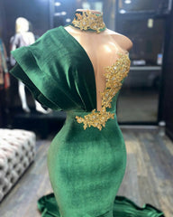 Prom Dresses With Sleeves, Green Evening Prom Dresses, Long Prom Dress