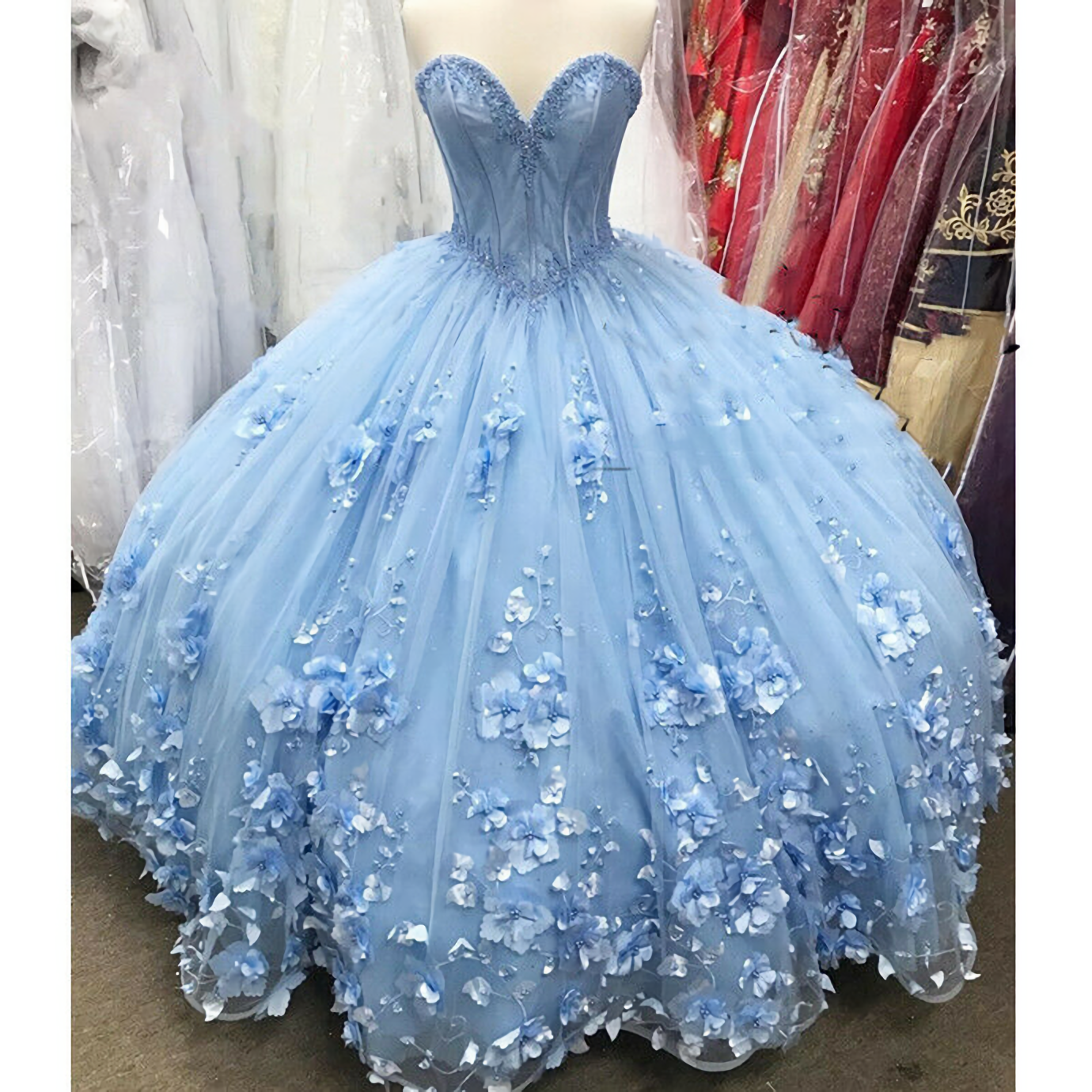Evening Dresses Sale, Light Blue Formal Occasion Dress, Prom Dresses