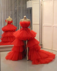 Evening Dresses Gown, Red Ball Gown Long Prom Dress, Evening Dress