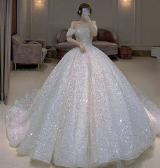 Evening Dresses Suits, Amazing Tulle Sequins Ball Gown Dress, Formal Prom Dress