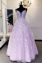 Evening Dress Long Sleeve, A Line Lilac A Line Long Formal Dress, Prom Dress