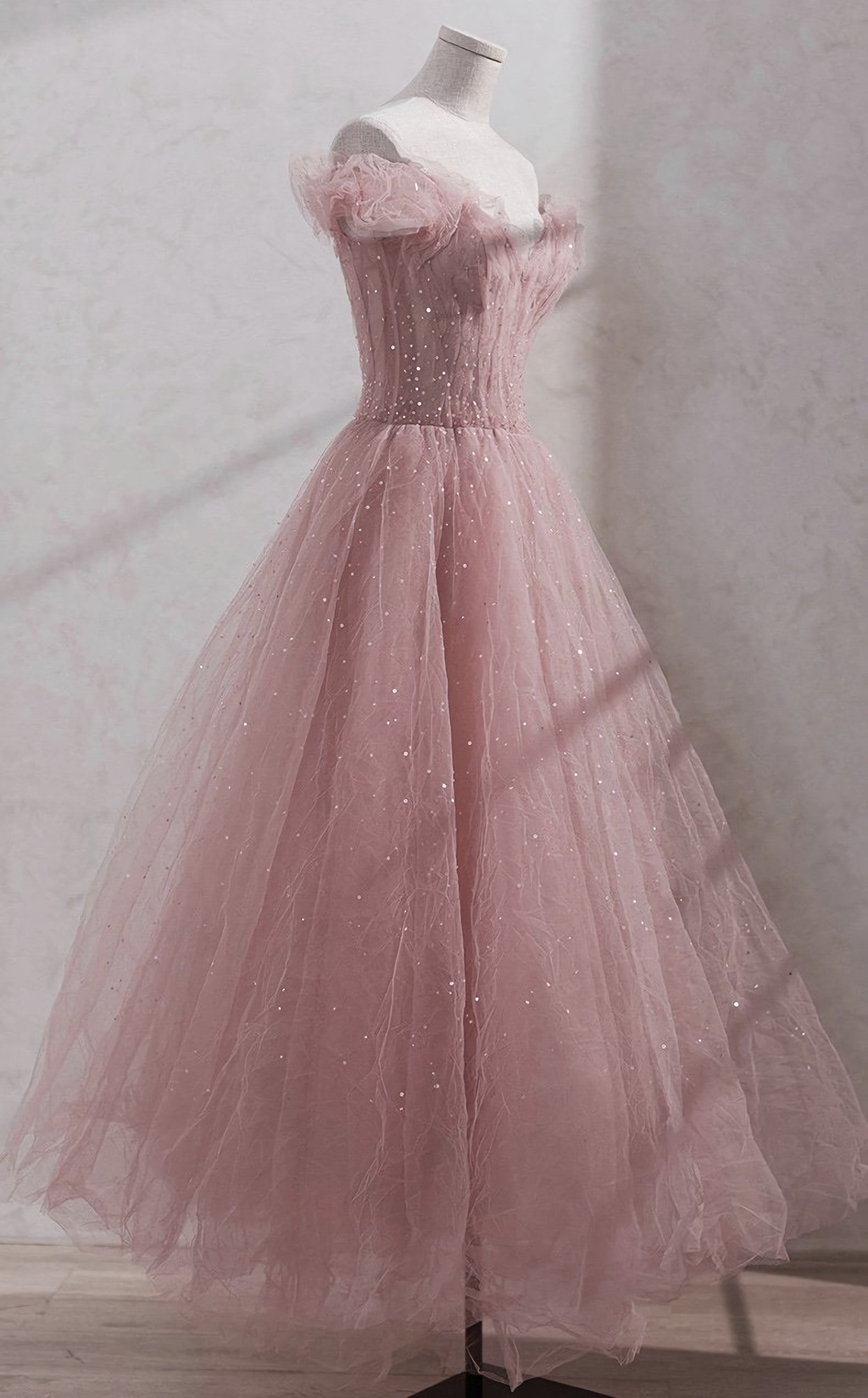 Homecoming Dresses Cute, Shiny Party Dress, Fairy Midi Dress, Pink Prom Dress, Custom Made