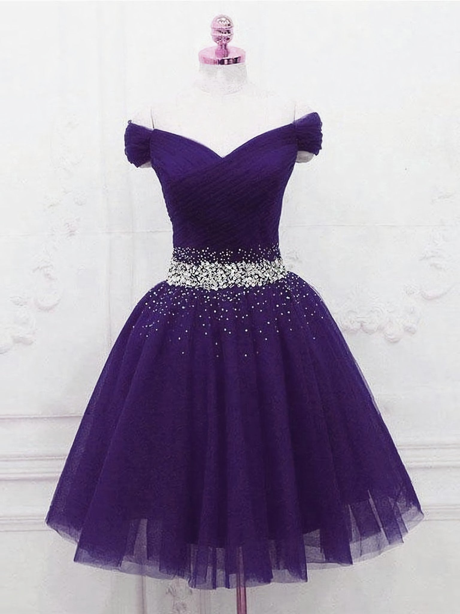 Prom Dress Colorful, Purple Homecoming Dress, Party Dress