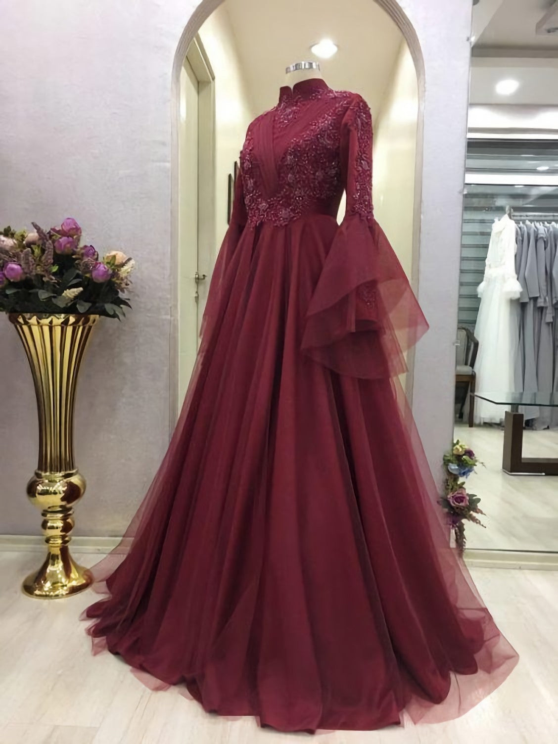 Evening Dress For Wedding, Princess Party Gown Sweet 16 Formal Prom Dress