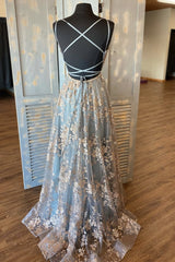 Dress Design, Cute Tulle Sequins Long A Line Prom Dress, Evening Dress