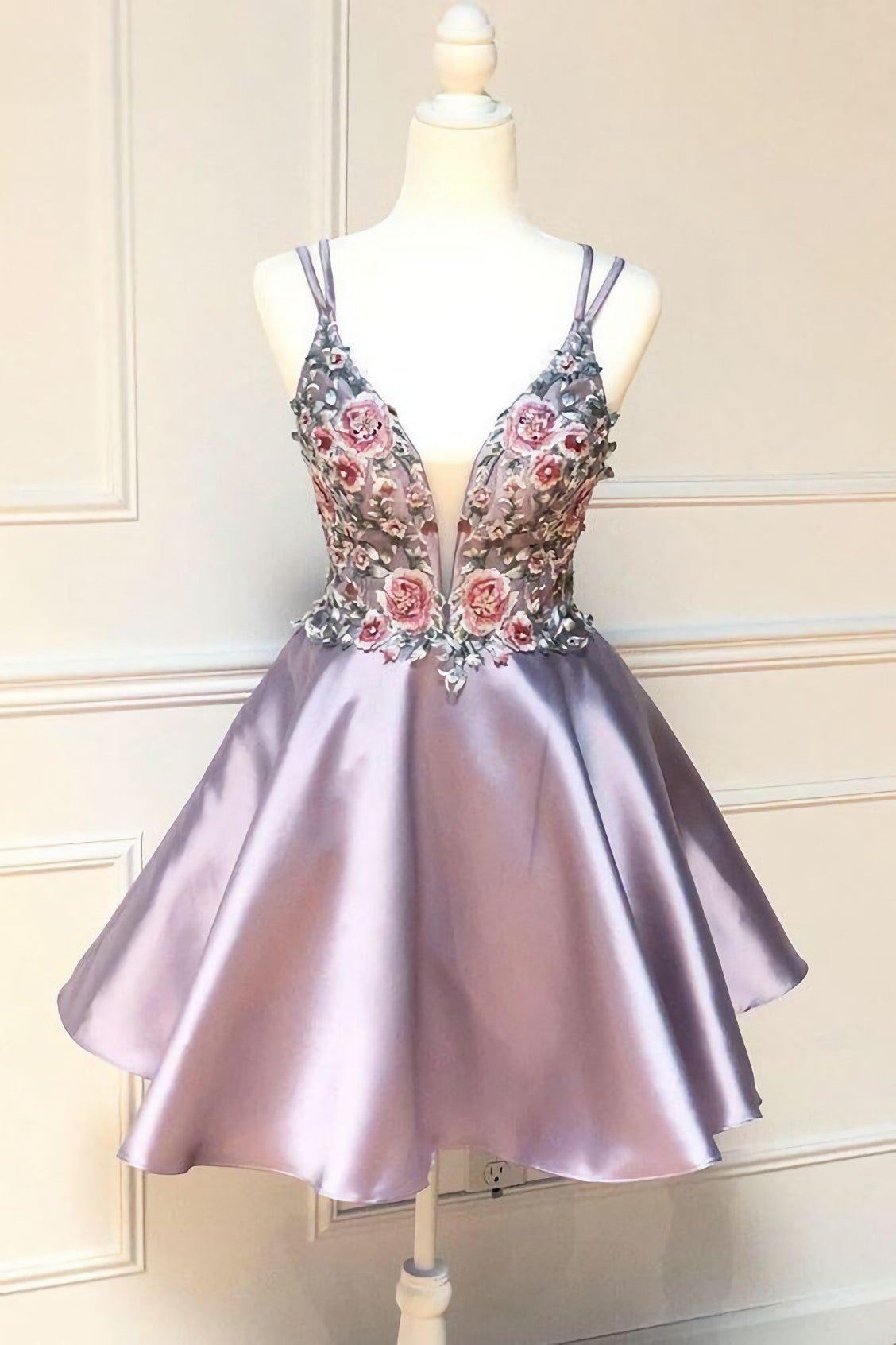 Prom Dresses Prom Dress, Shot Pink Homecoming Dress, With Floral Embroidery Homecoming Dress 2024
