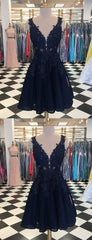 Prom Dresses Pieces, Dark Navy Lace Beading Sleeveless Illusion Homecoming Dresses