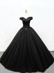 Evening Dresses 2029, Black Princess Ball Gown Black Formal Prom Dress