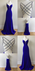 Prom Dresses With Long Sleeves, Royal Blue Prom Dress, For Teens Prom Dresses, Graduation School Party Gown