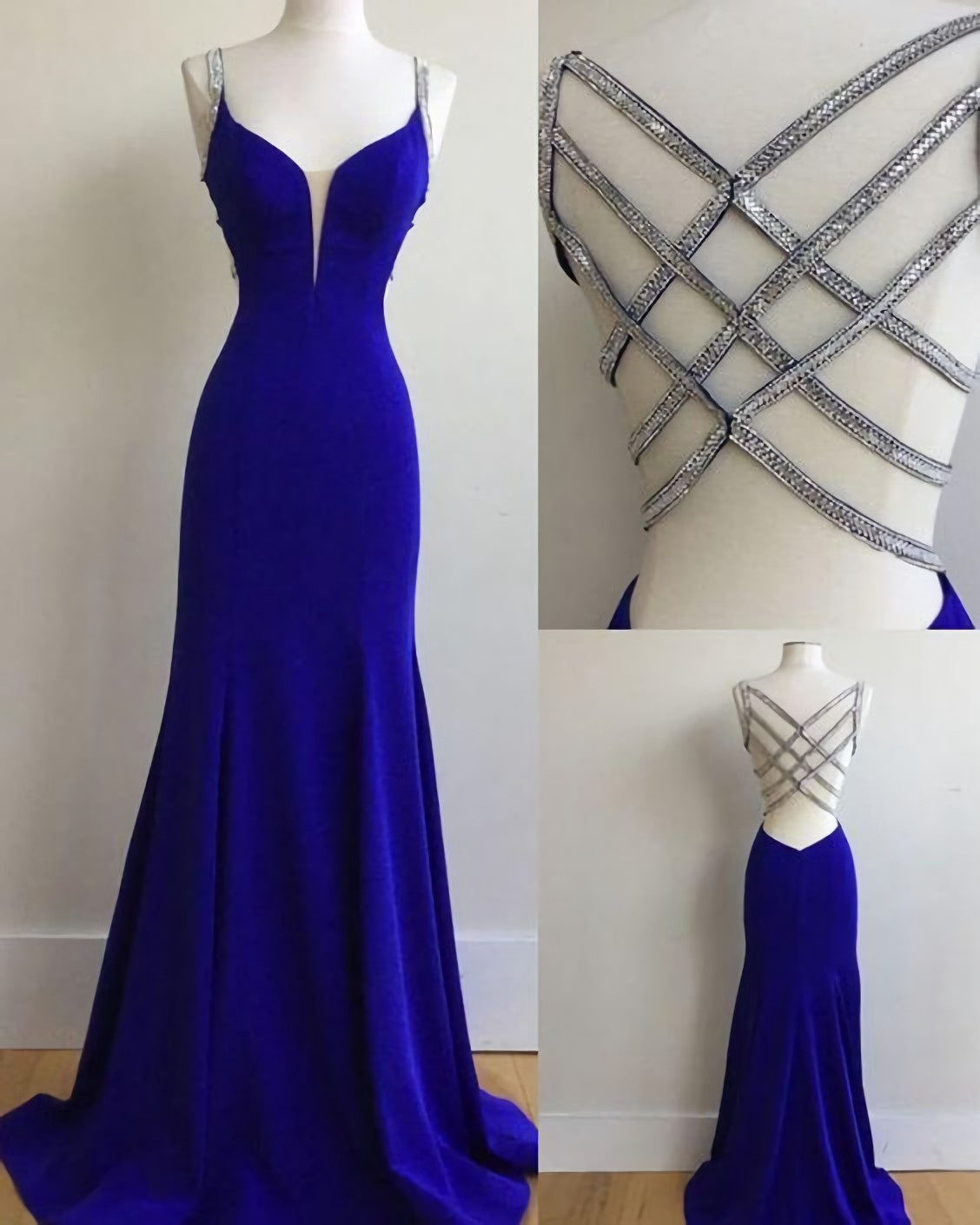Prom Dress With Long Sleeves, Royal Blue Prom Dress, For Teens Prom Dresses, Graduation School Party Gown