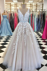 Party Dress For Baby, A Line Applique Tulle Prom Dress