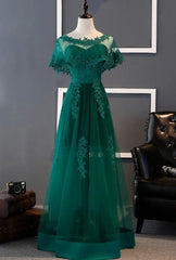 Formal Dress For Wedding Party, Charming Dark Green Long A-line Party Dress , Bridesmaid Dress
