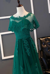 Formal Dresses Long Blue, Charming Dark Green Long A-line Party Dress , Bridesmaid Dress
