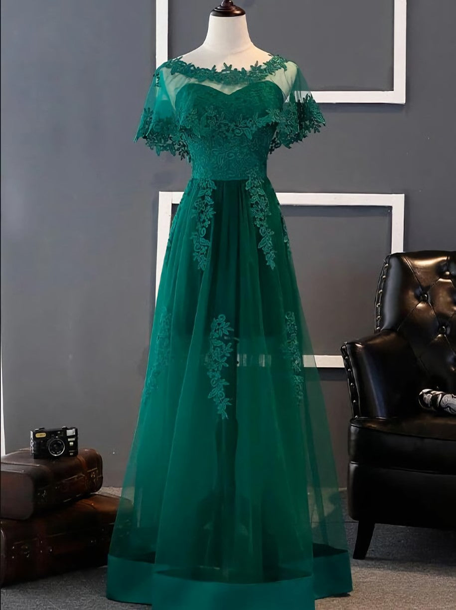 Formal Dresses Cocktail, Charming Dark Green Long A-line Party Dress , Bridesmaid Dress