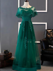 Formal Dresses Cocktail, Charming Dark Green Long A-line Party Dress , Bridesmaid Dress