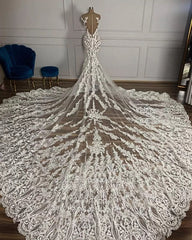 Wedding Dress Ballgown, Charming Jewel Garden Sleeveless Mermaid Lace Wedding Dress with Appliques