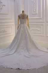 Wedding Dress Prices, Classic Jewel Long Sleevess Tulle Lace Sparkle Ivory Wedding Dress