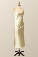 Party Dress Code Ideas, Classic Sage Green Midi Dress with Tie Shoulders