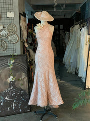 Wedding Dresses Boho, Classic Vintage Lace Floor Length Mermaid Wedding Dress