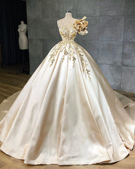 Wedding Dresses Under104, Classy Long A-Line Sweetheart Crystal Satin Ruffles Wedding Dress