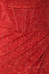 Club Dress, Cowl Neck Red A-line Long Formal Dress