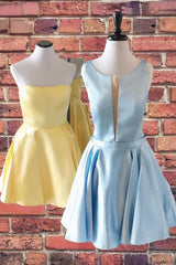 Prom Dresses 2030, Cute A-line Short Yellow Homecoming Dress,Elegant Graduation Dresses