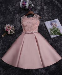 Evening Dress Sleeve, Cute Lace Sequins Short Prom Dress, Homecoming Dress