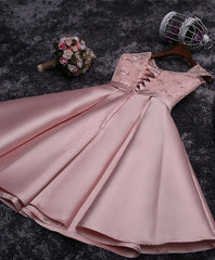 Evening Dress Sleeves, Cute Lace Sequins Short Prom Dress, Homecoming Dress