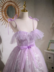 Evening Dresses Prom Long, Cute Lavender Tulle Short Prom Dress, Lavender Homecoming Dress 2022