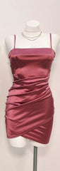 Bridesmaid Dresse Styles, Cute Pleated Red Short Homecoming Dress Bodycon