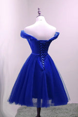 Prom Dresses Elegent, Cute Royal Blue Tulle Simple Party Dress , Lovely Formal Dress, Blue Homecoming Dresses